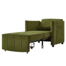 Upholstered Convertible Sleeper Sofa With 5 Position Backrest, Side Pockets, Storage