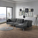 Duzzy - Sectional Sofa - Dark Gray Fabric
