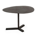 Industrial Style Elliptical Side Table With Aluminum Frame - Bronze