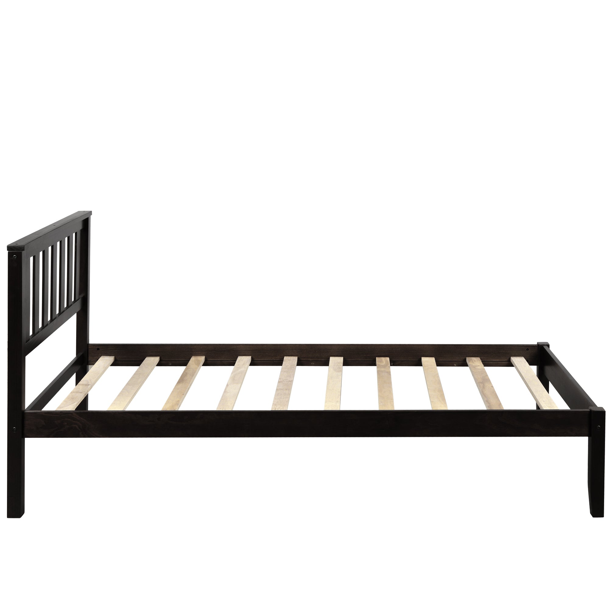 Wood Platform Bed with Headboard/Wood Slat Support,Twin (Espresso) - Atlantic Fine Furniture Melbourne FL