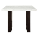 Edwyn - Counter Height Table - White Natural Marble Top & Espresso