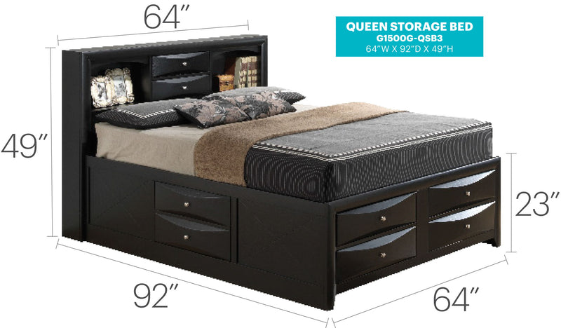 Marilla - Storage Bed With Bookcase Headboard