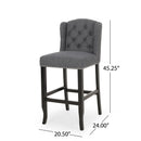 Vienna - Contemporary Fabric Tufted Wingback Counter Stools (Set of 2)