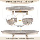 5 Piece Wood Dining Table Set With Extendable Round Table And 4 Chairs