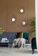 Wall Mirror Abstract Designed Wall Mirrors WithFrame For Home & Office, Top Of Sideboard (Set of 3) - Gold