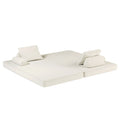 Multifunctional Convertible Sofa Bed With 2 Tumbler Backrests And 2 Pillows, Deep Seat Couch