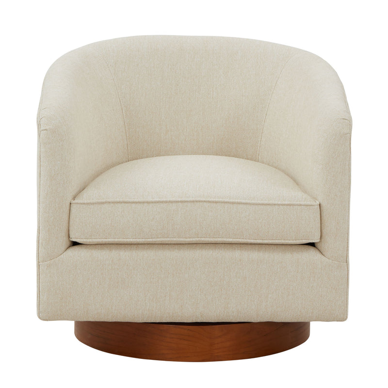 Miramar - Swivel Barrel Chair With Wooden Base
