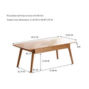 Low Table, Coffee Table With Storage Shelf - Natural