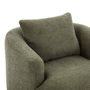 360° Swivel Barrel Sofa Chair With Throw Pillow, Chenille Upholstered Accent Chair