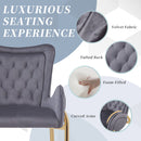 Velvet Fabric Counter Height Bar Stools (Set of 2)