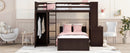 Loft Bed With A Stand Alone Bed, Shelves, Desk, And Wardrobe