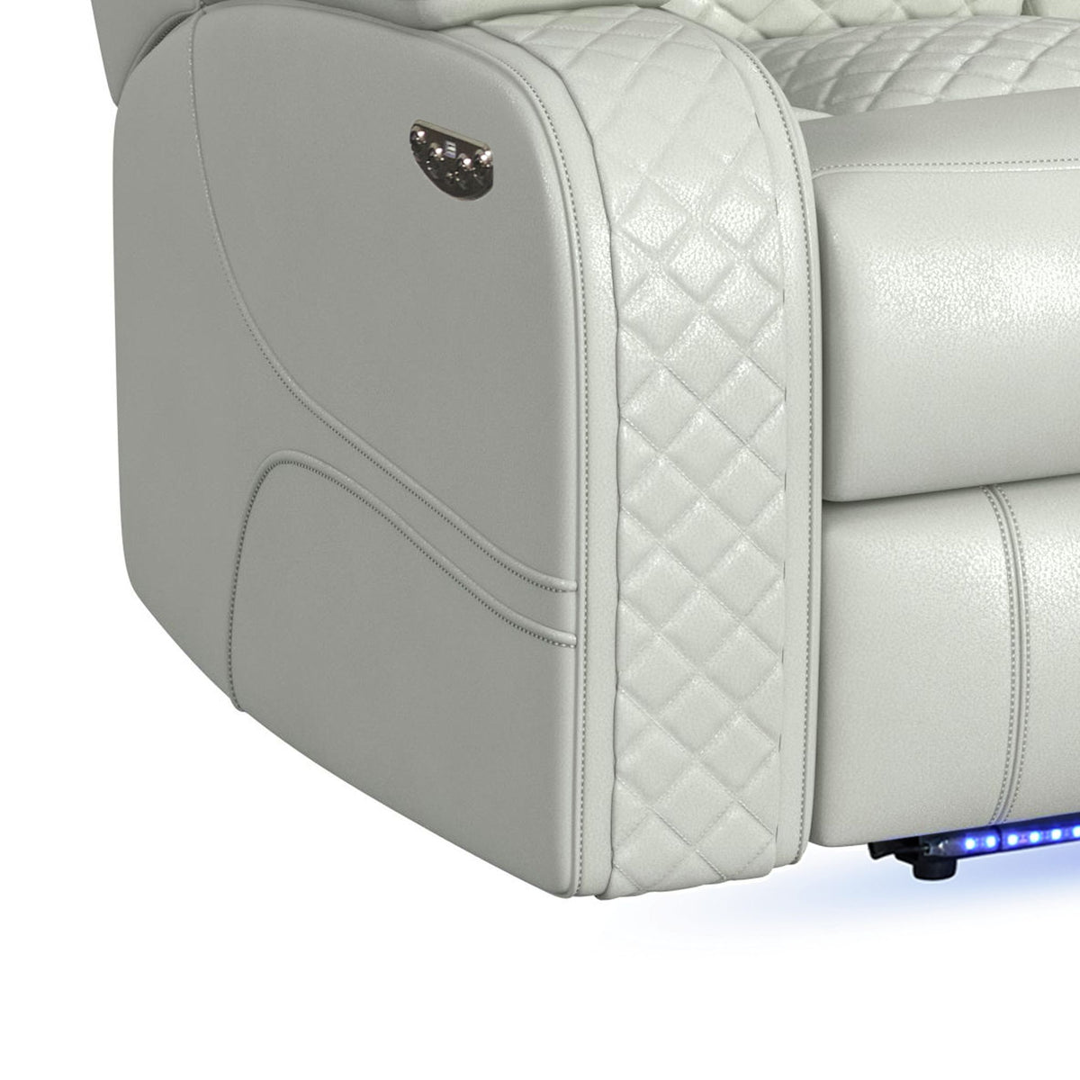 Carlo Power Motion Recliner With Power Headrest, LED in Black by Elements International, view 9