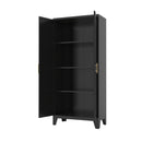 Shapely Doors Cabinet, Metal Storage Cabinet With Doors And Adjustable Shelves