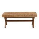 The Bench With Water Hyacinth Seat And Mahogany Base - Brown