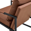 Classic Leather And Metal Frame Sofa, Ergonomically Designed, A Perfect Blend Of Modern And Industrial Styles