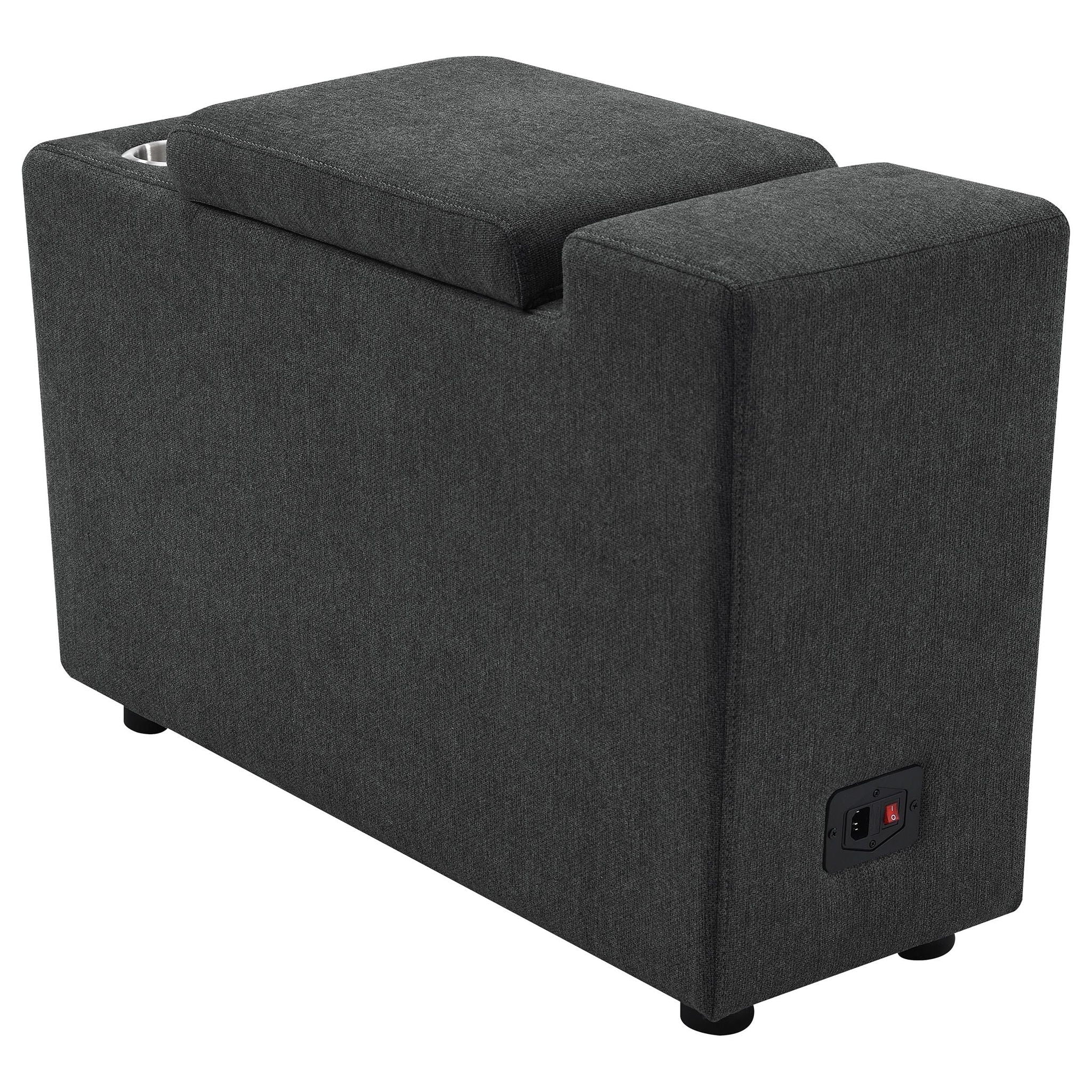 Collins Upholstered Modular Storage Console Dark Grey