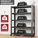Heavy Duty Adjustable Metal Shelving Unit With Pegboard And Wheels For Multipurpose Storage