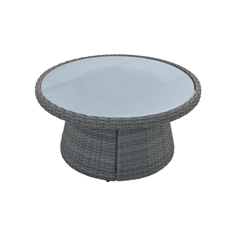 10 Piece Outdoor Sectional Half Round Patio Rattan Sofa Set