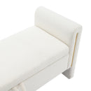 Modern Teddy Upholstered Large Bed End Bench With Arms And Storage