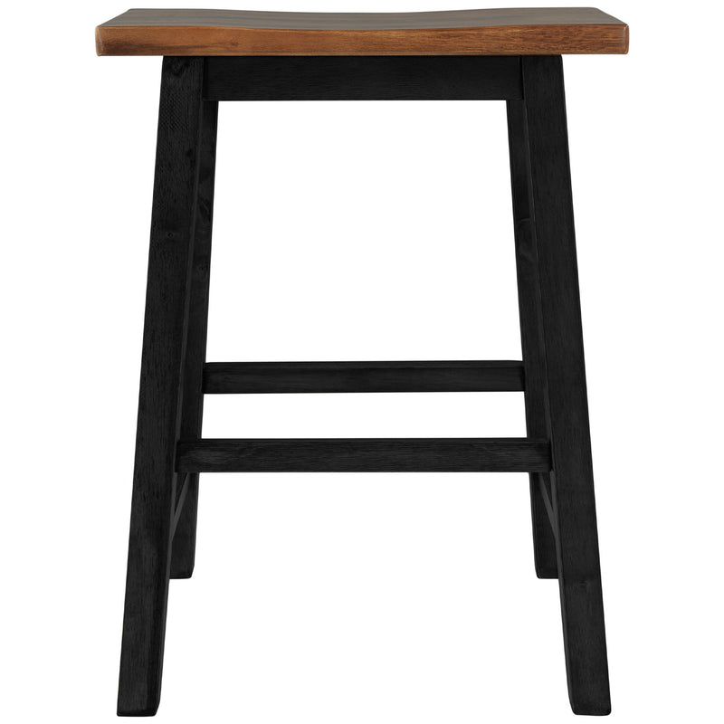 Rustic 3 Piece Stationary Kitchen Island Set With 2 Seatings, With 2 Open Shelves