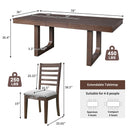 Extendable Dining Set, Farmhouse Extendable Table With Upholstered Chairs