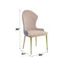 Caolan - Side Chair (Set of 2) - Tan, Lavender Fabric & Gold - Atlantic Fine Furniture Inc