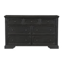 Charcoal Finish Traditional Dresser of 7 Storage Drawers Wooden Bedroom Furniture 1pc Rustic Style