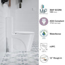 Glossy Tornado Flush 1 Piece Toilet With Dual Flush, Soft Close Seat - Gloss White