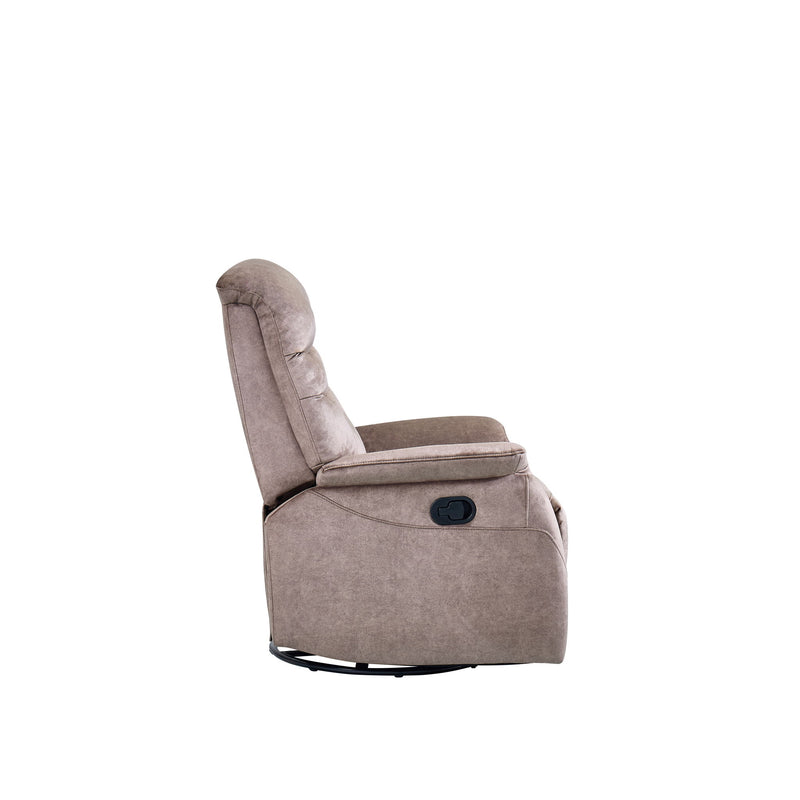 Rocking Swivel Recliner Chair For Living Room, 360 Degree Swivel, Adjustable Modern Reclining Chair, Classic And Traditional Recliner Sofa With Lumbar Support - Dark Gray