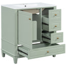 Freestanding Bathroom Vanity With Sink, Soft Close Door, 3 Drawers