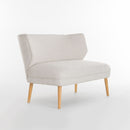 Elegant Classic Upholstered Loveseat With Curved Backrest