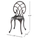 Charleston 3 Pieces Cast Bistro Set - Copper