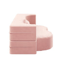 Convertible Plush Corduroy Foam-Filled Sleeper Sofa Bed With 2 Pillows