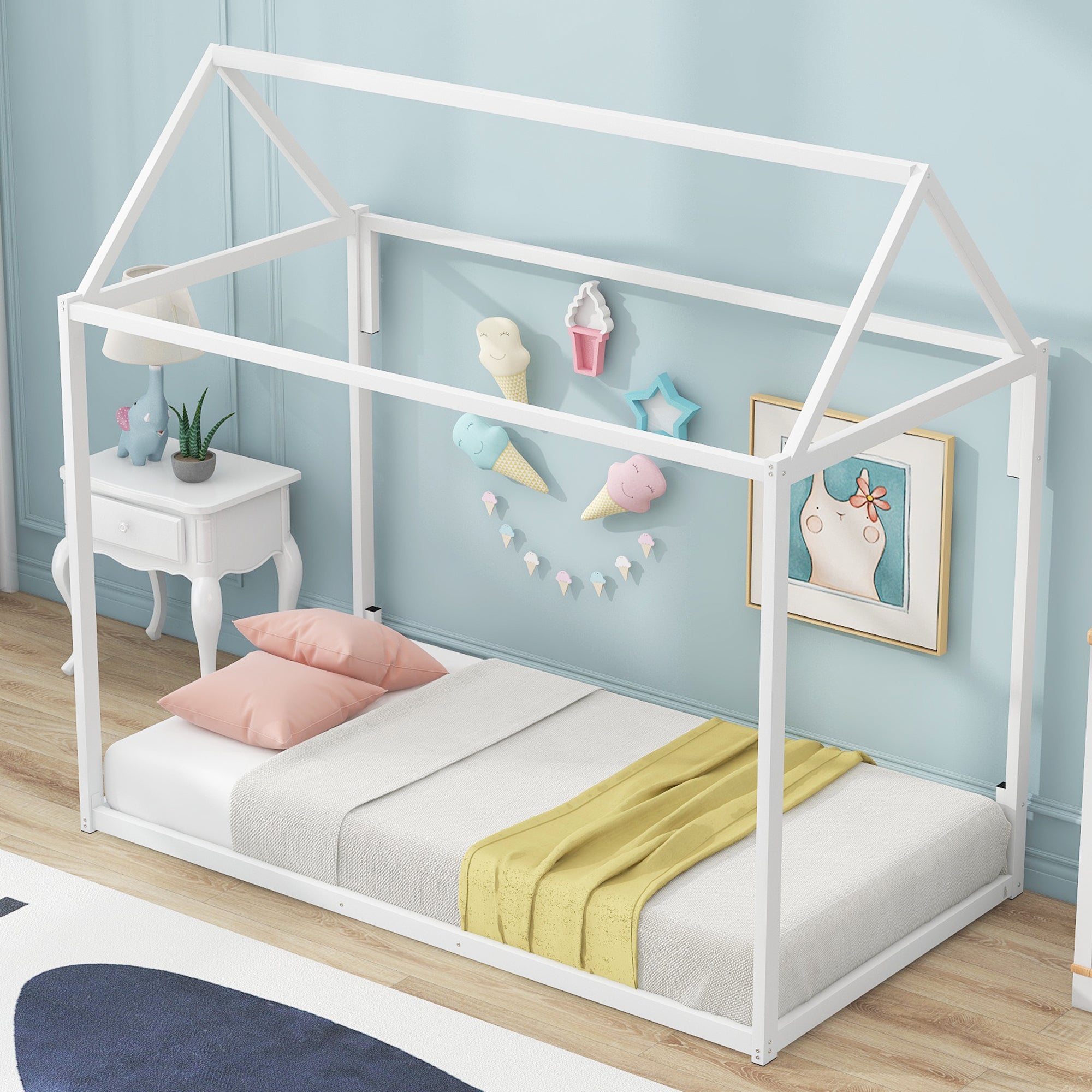 Metal House Shape Platform Bed, twin - Atlantic Fine Furniture Melbourne FL