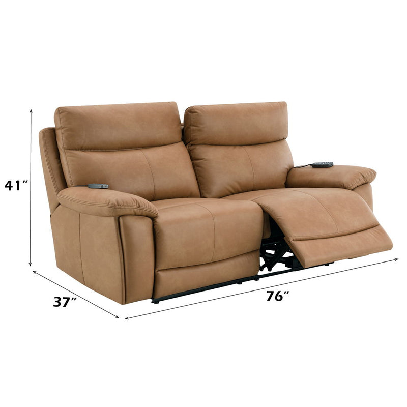 Chavis - Power Motion Loveseat With USB & Power Headrest - Brown