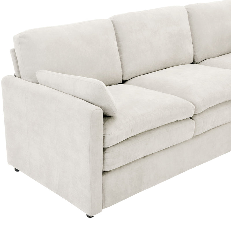 Cozy Upholstered 3 Seater Sofa Plush Cushion For Living Room