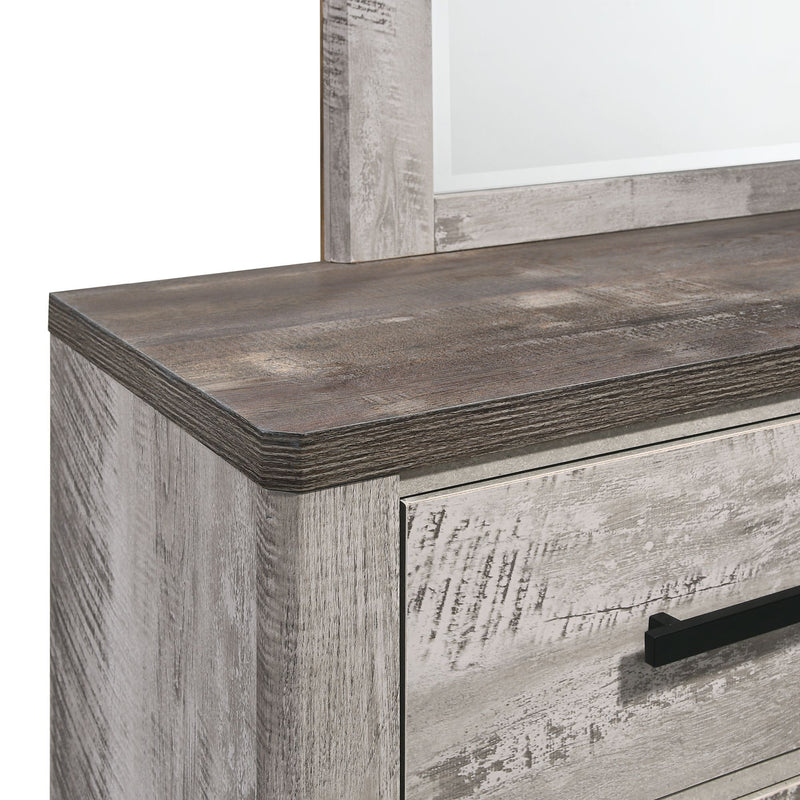 Millers Cove - 6-Drawer Dresser With Mirror - Distressed Gray