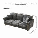 Modern 3 And 2 Seater Sofa With Rolled Arms, Tufted Upholstered Couch