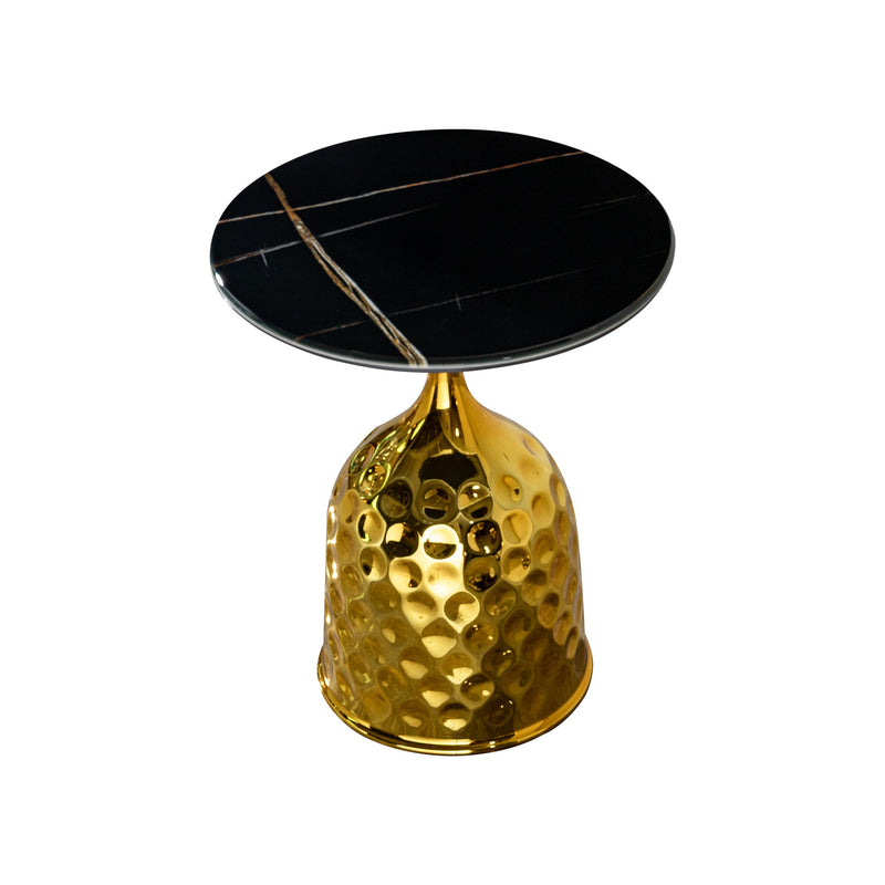 Nordic Style Iron Round Tray Coffee Table Carbon Steel - Gold