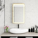 Rectangle Medicine Cabinet Mirror Bathroom Mirror With Storage Wall Mounted Medicine Mirror Cabinet With LED - Gold