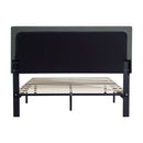 Modern Upholstered Platform Bed Frame With Button Tufted Linen Fabric Headboard