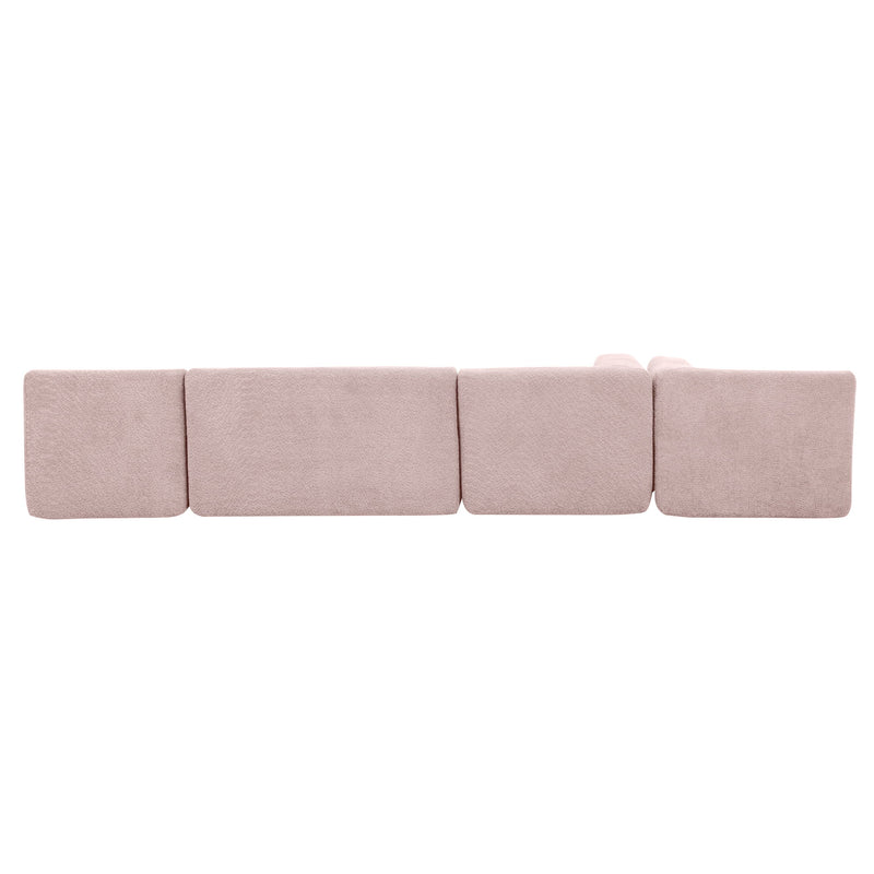Upholstered Sofa Free Combined Sofa Couch With 2 Chaise Lounge And Five Back Pillows For Living Room