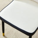 Modern 2 Tone Dining Chairs With Gold Decorated Legs (Set of 2) - White / Black