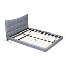 Full Size Upholstered Platform Bed With LED Lights, USB Ports And Outlets - Gray