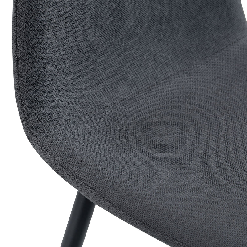 Modern Black Pu Bar Chair Rounded Backrest (Set of 2)