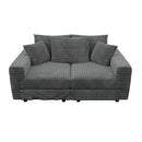 Plush Corduroy 4 Seat Sofa, Modern Comfy Upholstered Sofa Cloud Couch, Deep Seat Couches With Soft Pillows