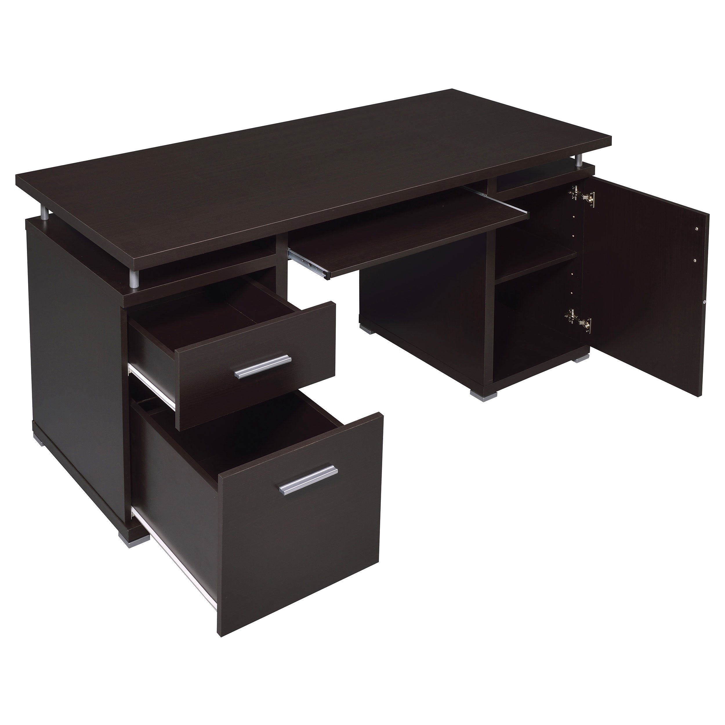 Tracy 55-inch 2-drawer Office Computer Desk Cappuccino — view 3