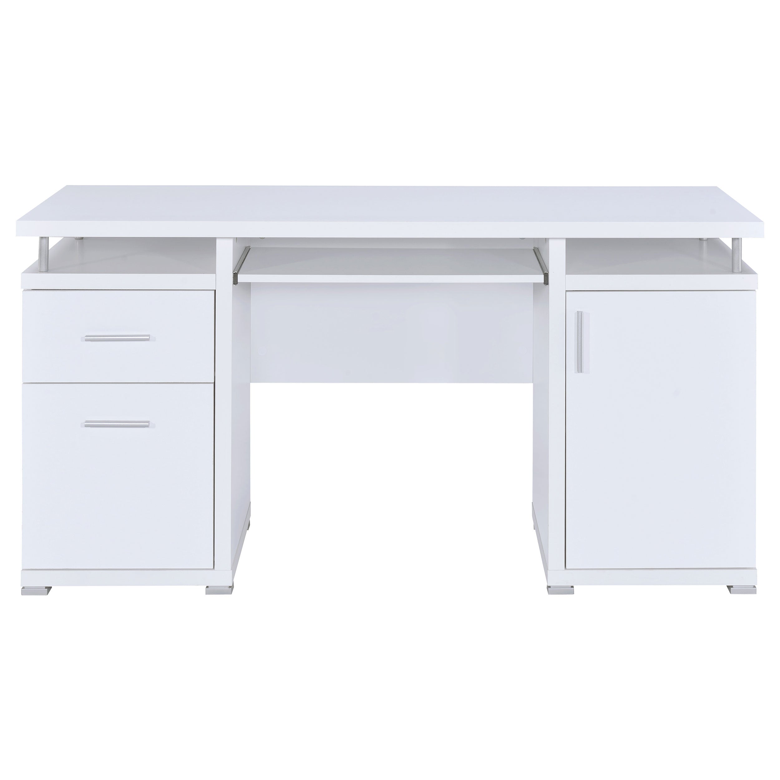 Tracy 55-inch 2-drawer Office Computer Desk White — view 4