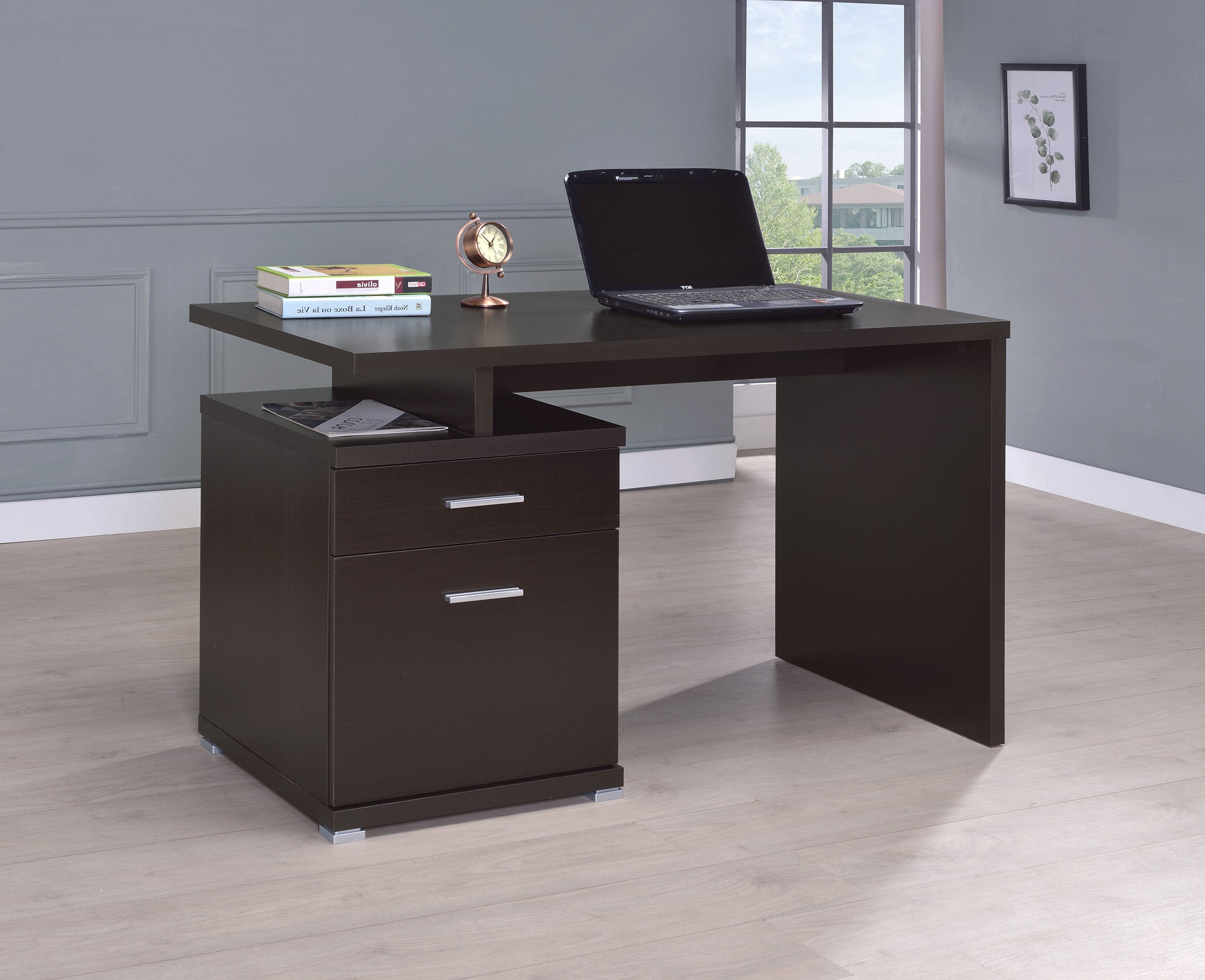 Irving 47-inch 2-drawer Office Computer Desk Cappuccino — view 4