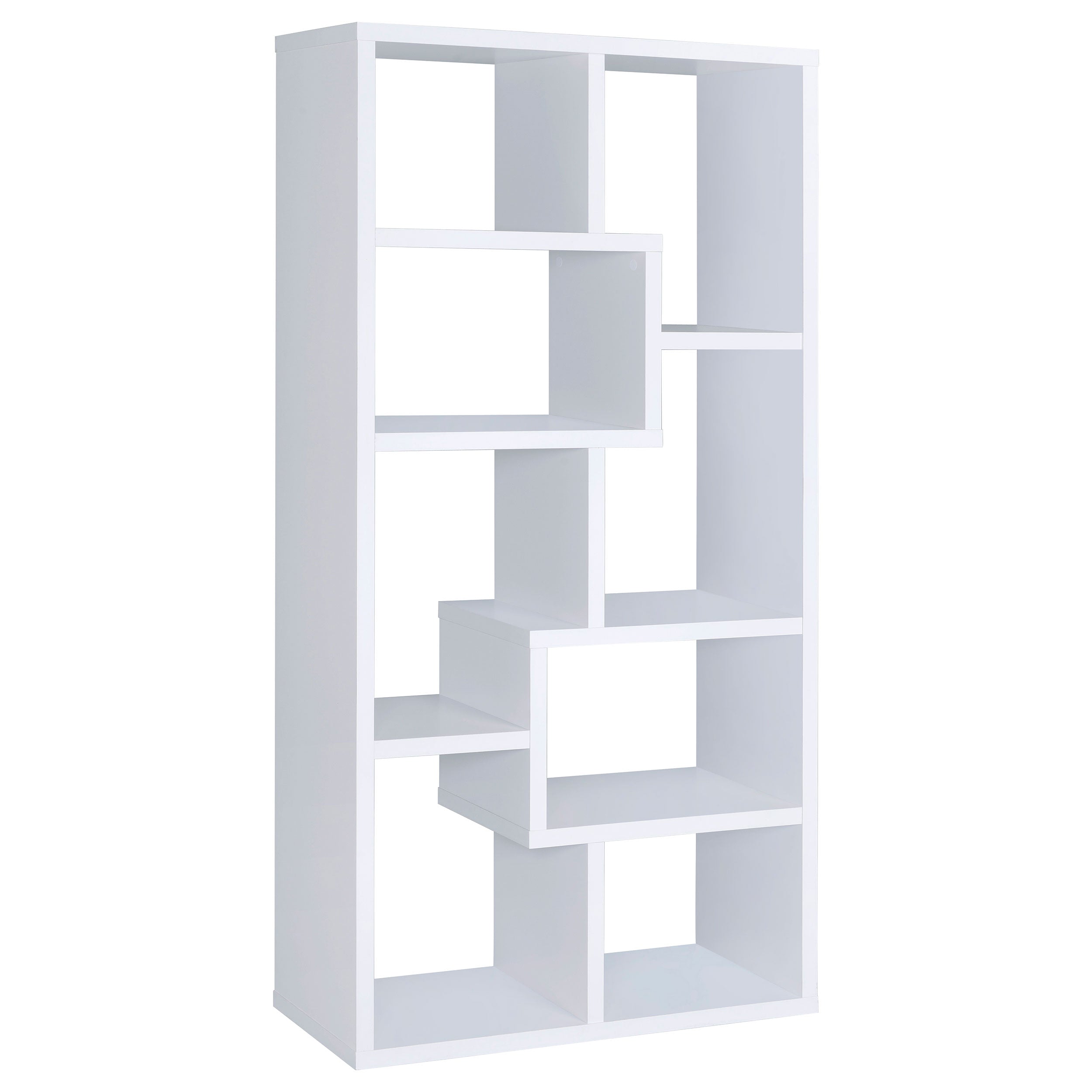 Theo 71-inch 6-shelf Bookshelf White — view 1